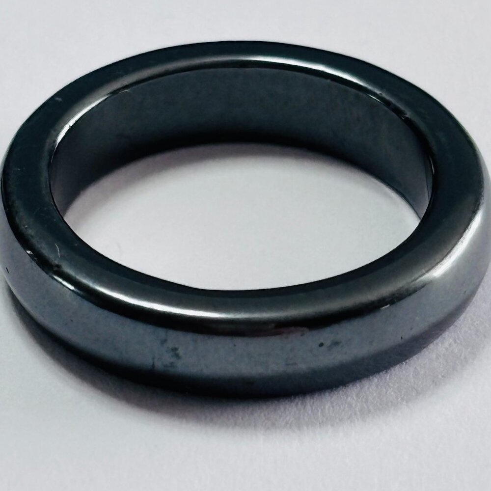 Black Gunmetal Stainless Steel Band Ring Minimalist Unisex